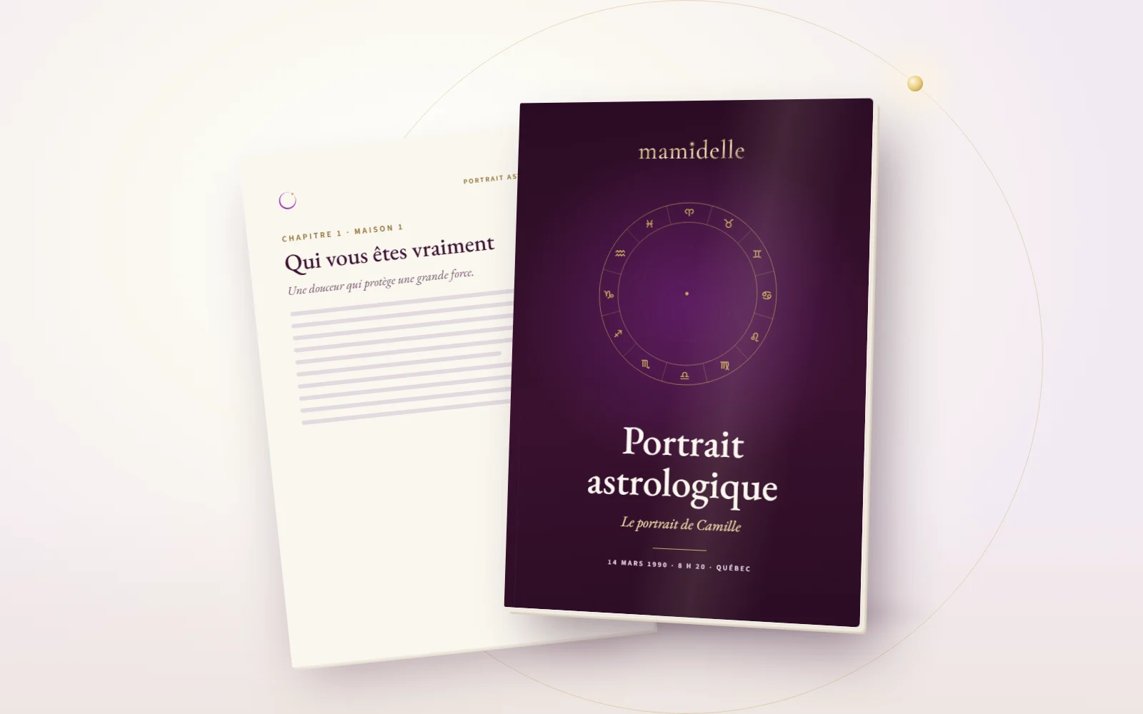 Portrait astrologique : la couverture et une page intérieure