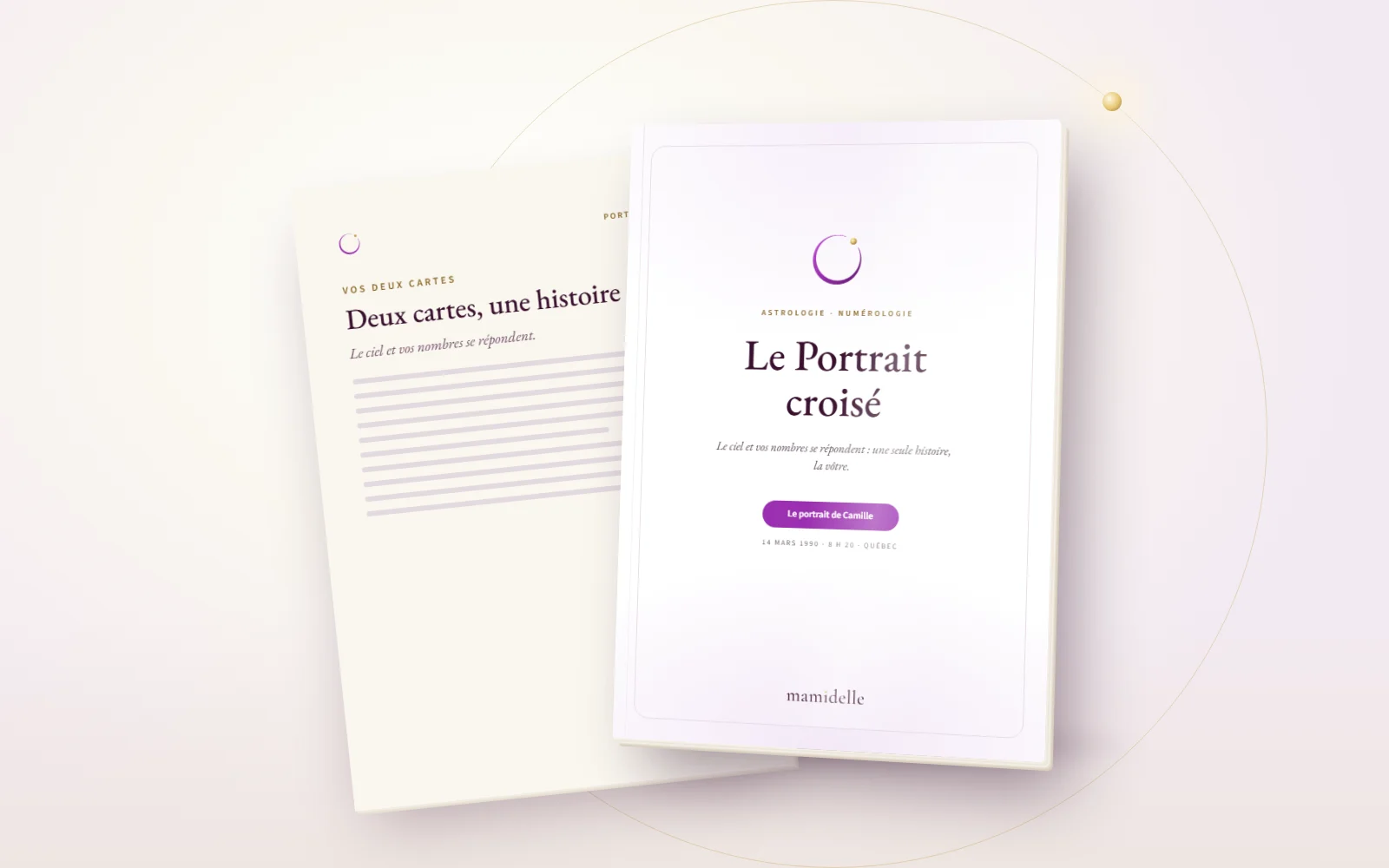 Portrait croisé : la couverture blanche et une page intérieure