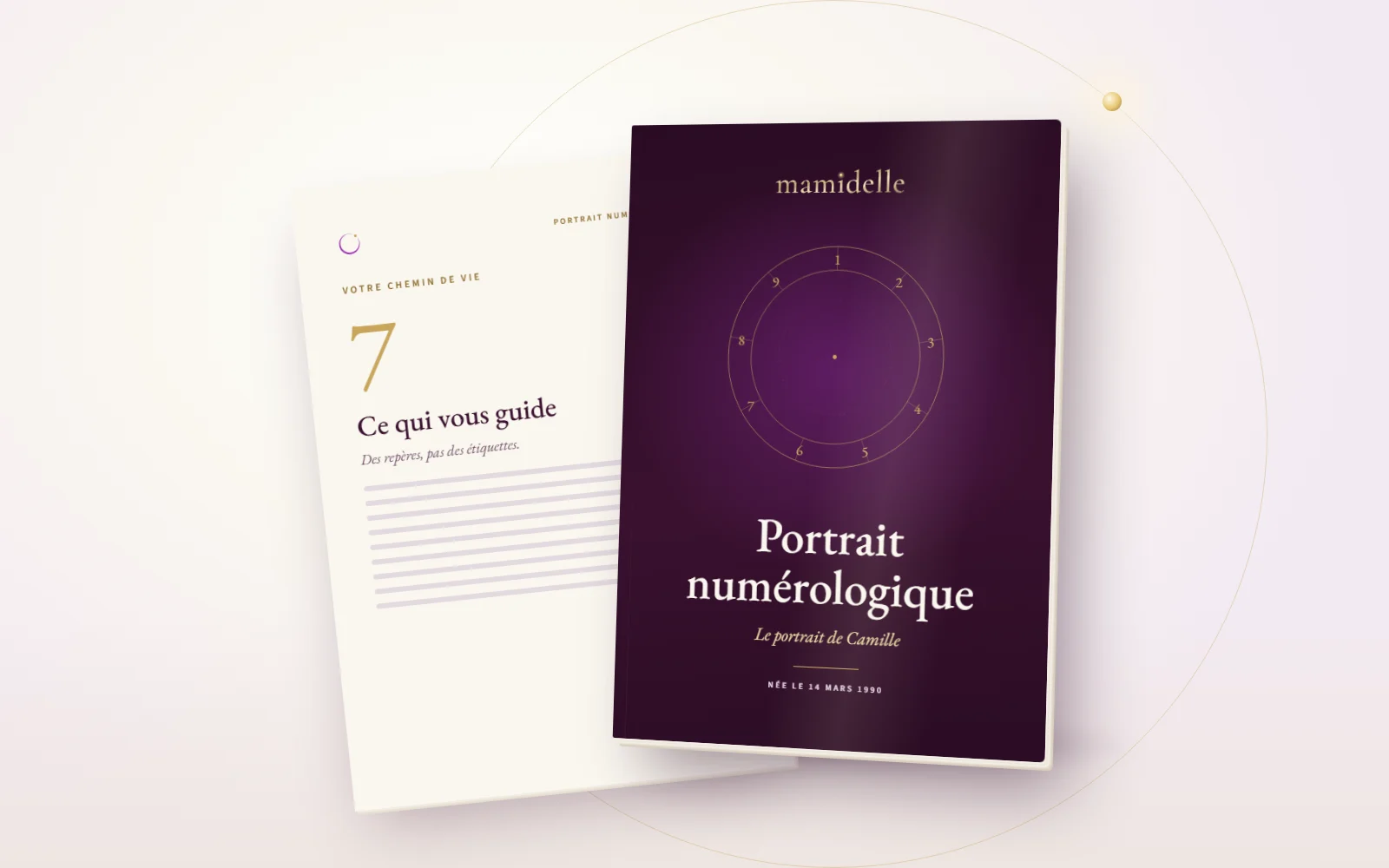 Portrait numérologique : la couverture et une page intérieure
